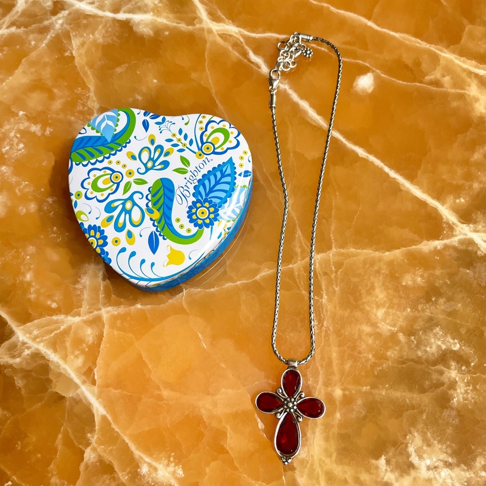 Silver Red cross brighton necklace